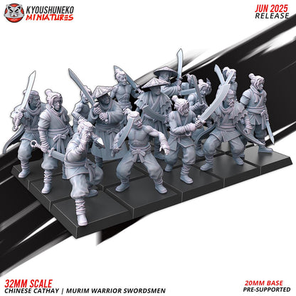 Ancient Chinese Cathay Murim Warriors Swordsmen Unit (10 models) Various Scales Historical Wargaming (US tariffs are pre-paid by us)