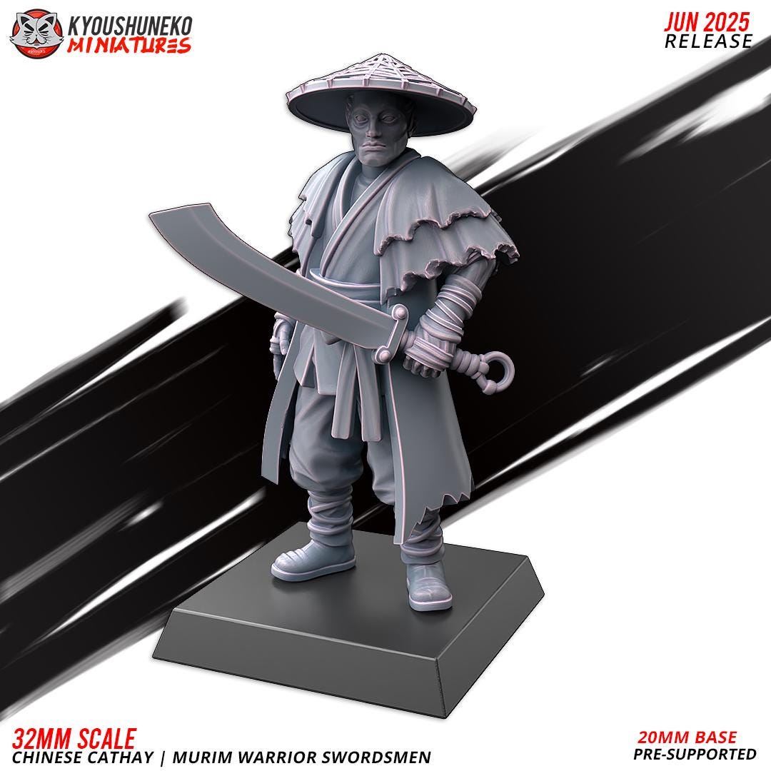 Ancient Chinese Cathay Murim Warriors Swordsmen Unit (10 models) Various Scales Historical Wargaming (US tariffs are pre-paid by us)