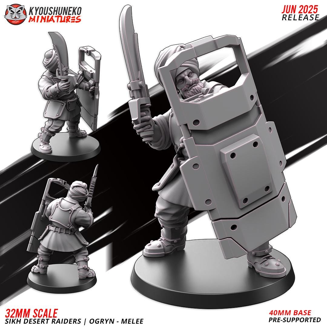 Sikh Desert Raider Ogryns (4 models) Various Scales SF Wargaming (US tariffs are pre-paid by us)
