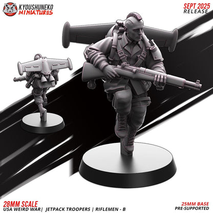German Weird War Jetpack Troopers Riflemen A (10 models) Various Scales SF Wargaming (US tariffs are pre-paid by us)