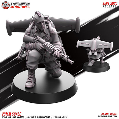 German Weird War Jetpack Troopers Tesla SMGs (10 models) Various Scales SF Wargaming (US tariffs are pre-paid by us)