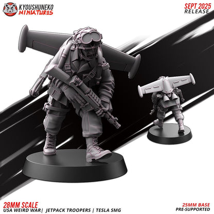 German Weird War Jetpack Troopers Tesla SMGs (10 models) Various Scales SF Wargaming (US tariffs are pre-paid by us)
