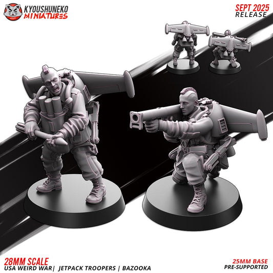 German Weird War Jetpack Troopers Bazooka Team (2 models) Various Scales SF Wargaming (US tariffs are pre-paid by us)