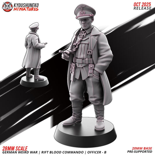 Weird War German Officers Set (2 models) Various Scales Sf Wargaming (US tariffs are pre-paid by us)