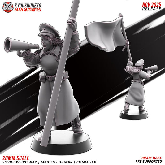 Weird War Soviet War Maidens Commissar (1 models) Various Scales SF Wargaming (US tariffs are pre-paid by us)