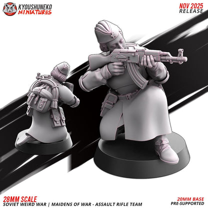 Weird War Soviet War Maidens Squad with Assault Rifles (10 models) Various Scales SF Wargaming (US tariffs are pre-paid by us)