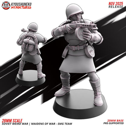 Weird War Soviet War Maidens Squad with SMGs (10 models) Various Scales SF Wargaming (US tariffs are pre-paid by us)