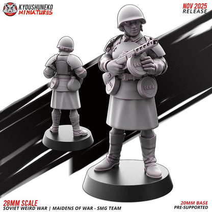 Weird War Soviet War Maidens Squad with SMGs (10 models) Various Scales SF Wargaming (US tariffs are pre-paid by us)