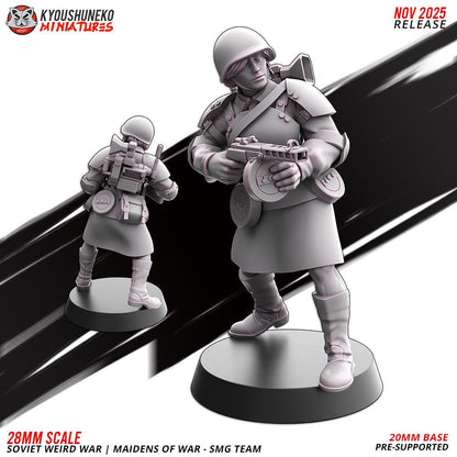 Weird War Soviet War Maidens Squad with SMGs (10 models) Various Scales SF Wargaming (US tariffs are pre-paid by us)