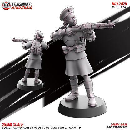 Weird War Soviet War Maidens Squad with Rifles (10 models) Various Scales SF Wargaming (US tariffs are pre-paid by us)