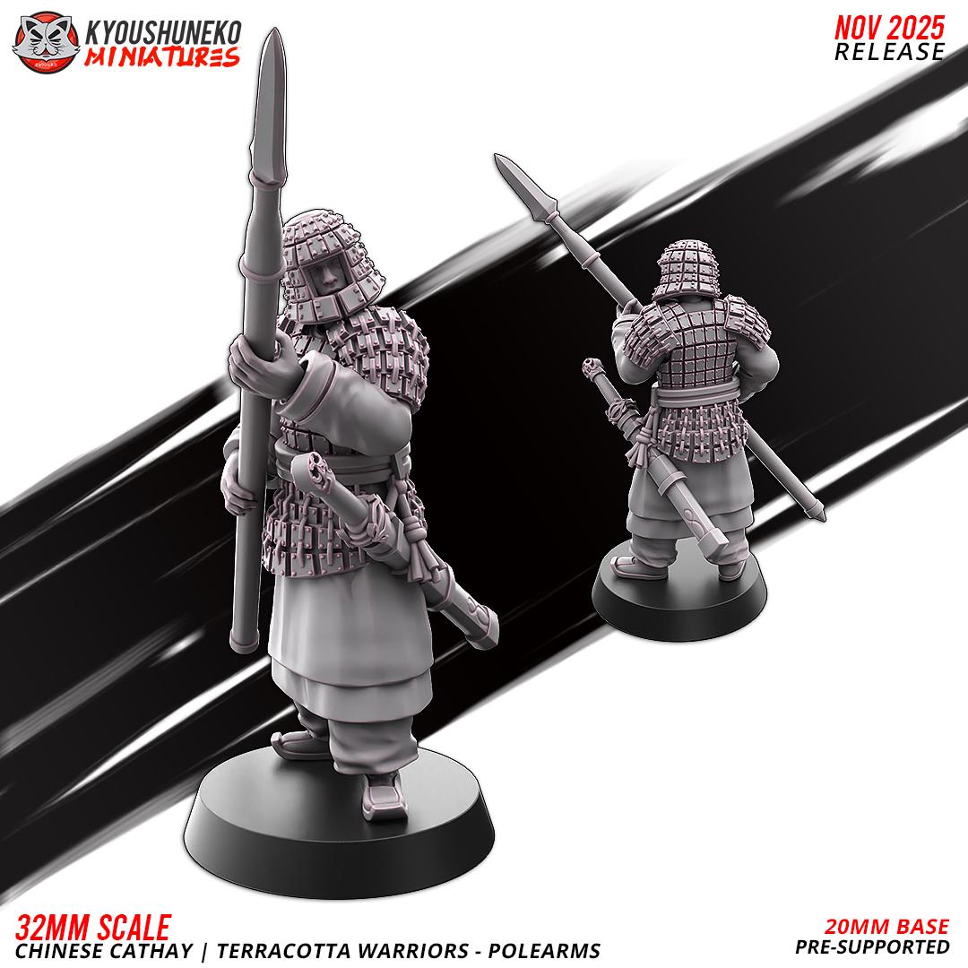 Ancient Chinese Cathay Terracotta Warriors Polearm Unit (10 models) Various Scales Historical Wargaming (US tariffs are pre-paid by us)