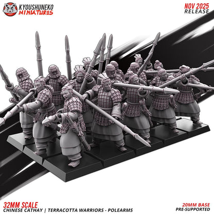 Ancient Chinese Cathay Terracotta Warriors Polearm Unit (10 models) Various Scales Historical Wargaming (US tariffs are pre-paid by us)