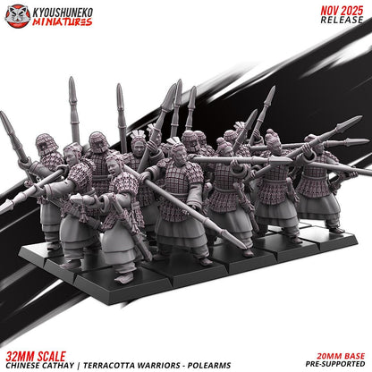 Ancient Chinese Cathay Terracotta Warriors Polearm Unit (10 models) Various Scales Historical Wargaming (US tariffs are pre-paid by us)