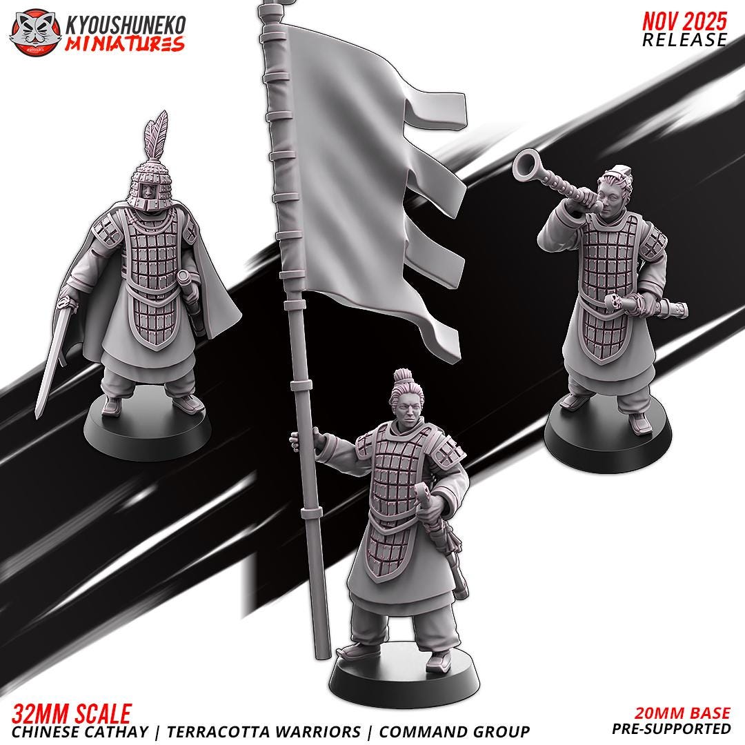 Ancient Chinese Cathay Terracotta Warriors Polearm Unit (10 models) Various Scales Historical Wargaming (US tariffs are pre-paid by us)