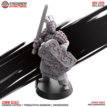 Ancient Chinese Cathay Terracotta Warriors Swordsmen Unit (10 models) Various Scales Historical Wargaming (US tariffs are pre-paid by us)