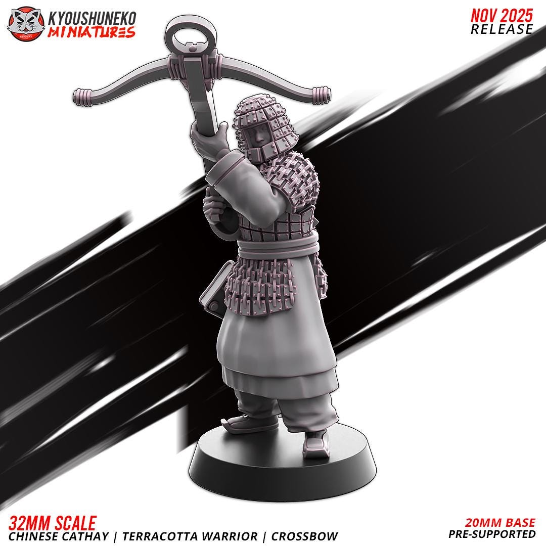Ancient Chinese Cathay Terracotta Warriors Crossbowmen Unit (10 models) Various Scales Historical Wargaming (US tariffs are pre-paid by us)