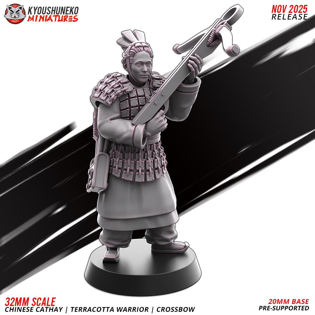 Ancient Chinese Cathay Terracotta Warriors Crossbowmen Unit (10 models) Various Scales Historical Wargaming (US tariffs are pre-paid by us)