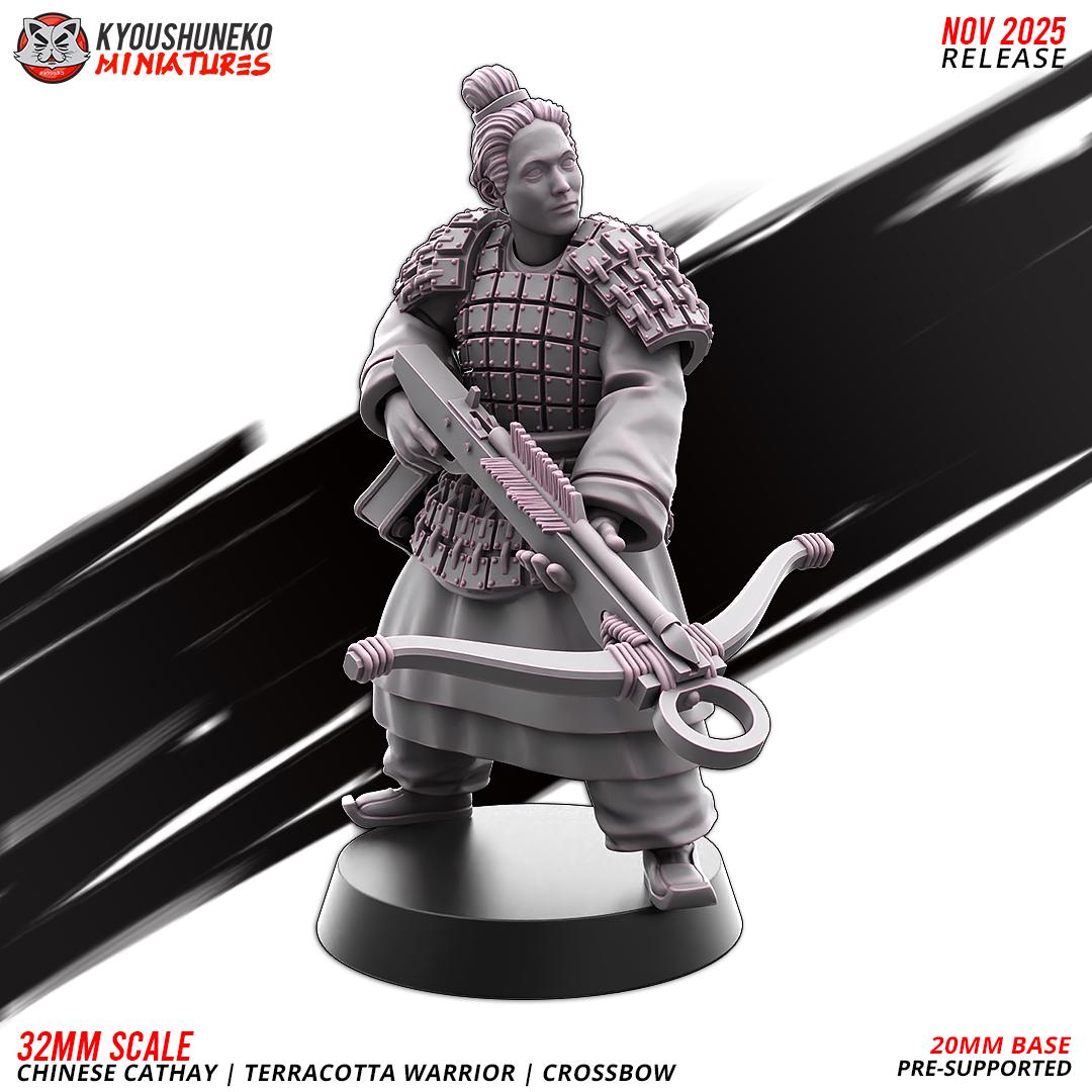 Ancient Chinese Cathay Terracotta Warriors Crossbowmen Unit (10 models) Various Scales Historical Wargaming (US tariffs are pre-paid by us)