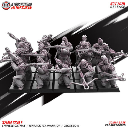 Ancient Chinese Cathay Terracotta Warriors Crossbowmen Unit (10 models) Various Scales Historical Wargaming (US tariffs are pre-paid by us)