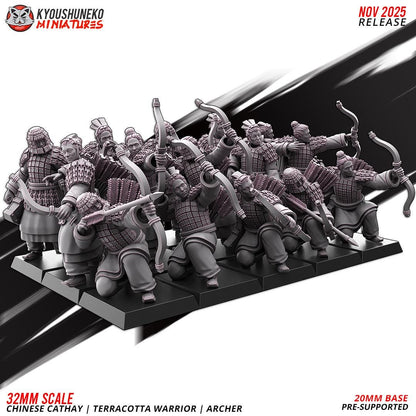 Ancient Chinese Cathay Terracotta Warriors Bowmen Unit (10 models) Various Scales Historical Wargaming (US tariffs are pre-paid by us)