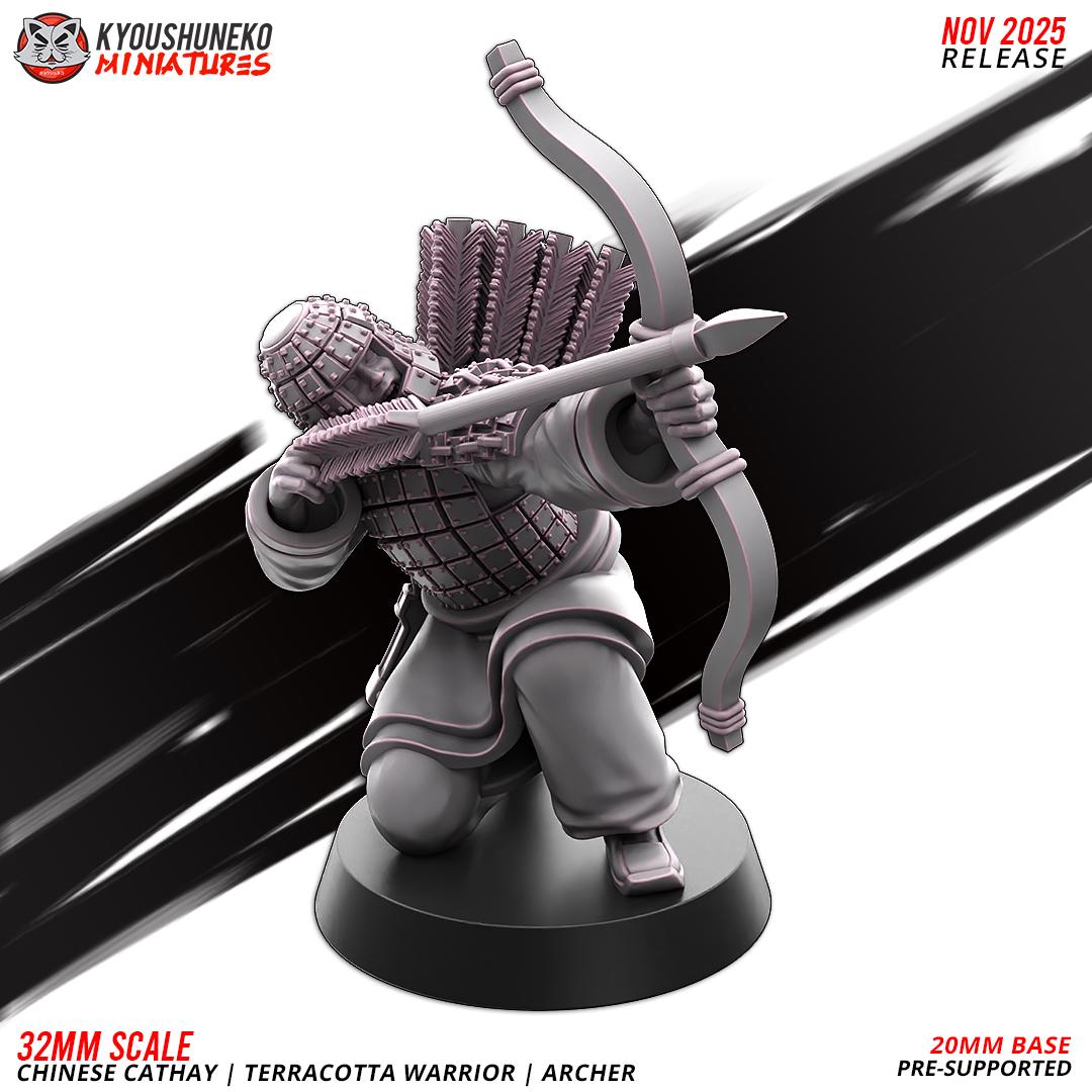 Ancient Chinese Cathay Terracotta Warriors Bowmen Unit (10 models) Various Scales Historical Wargaming (US tariffs are pre-paid by us)