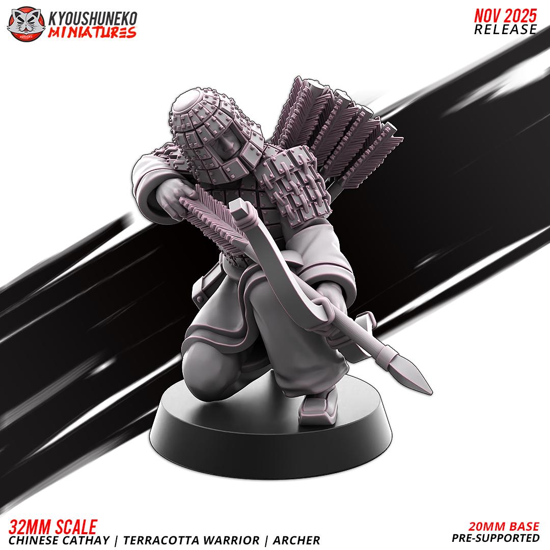 Ancient Chinese Cathay Terracotta Warriors Bowmen Unit (10 models) Various Scales Historical Wargaming (US tariffs are pre-paid by us)