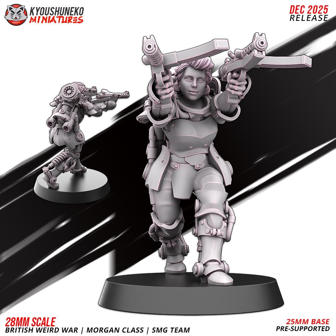 Weird War Commonwealth Morgan Class SMG Squad (10 models) Various Scales SF Wargaming (US tariffs are pre-paid by us)