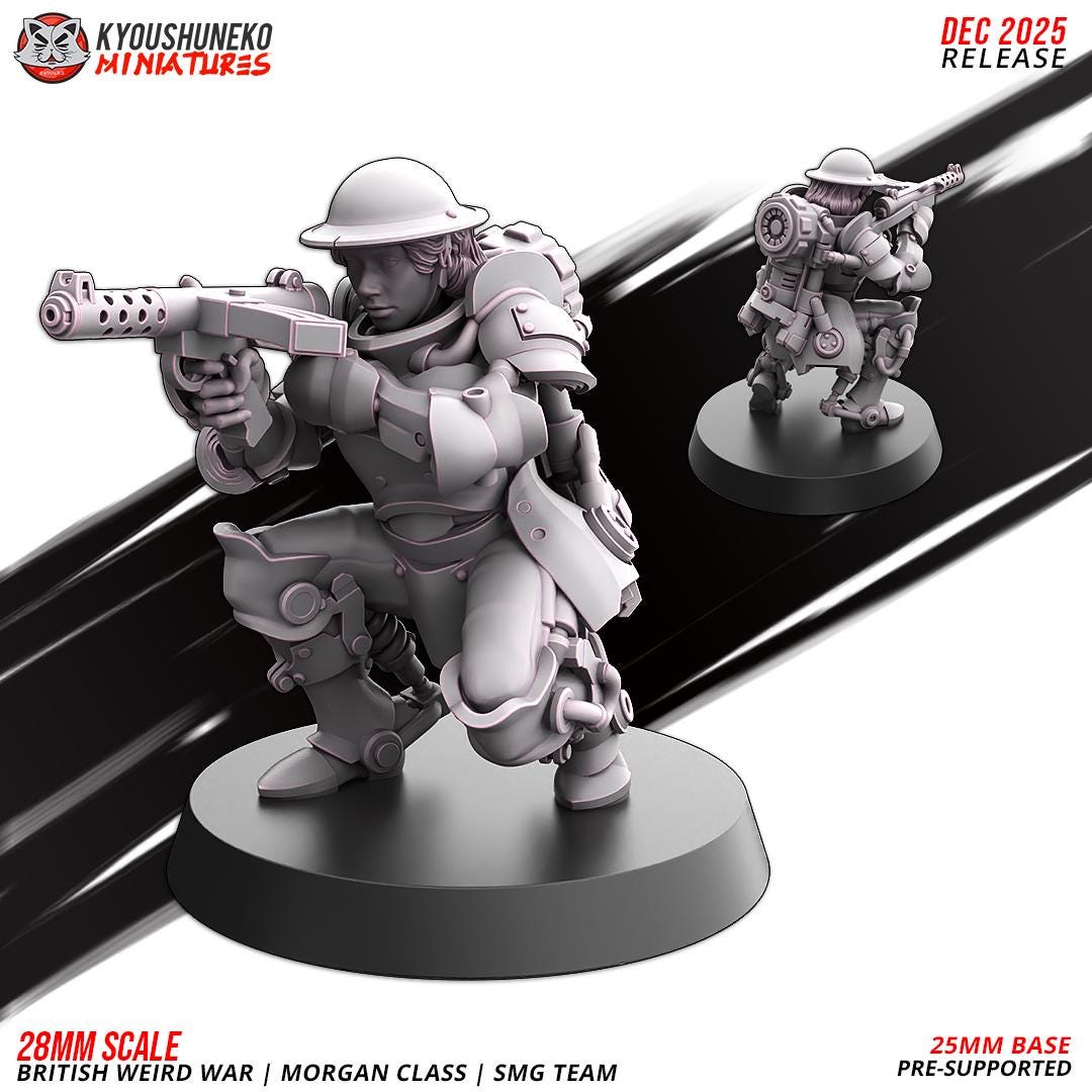 Weird War Commonwealth Morgan Class SMG Squad (10 models) Various Scales SF Wargaming (US tariffs are pre-paid by us)