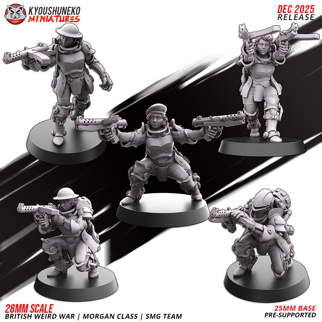 Weird War Commonwealth Morgan Class SMG Squad (10 models) Various Scales SF Wargaming (US tariffs are pre-paid by us)