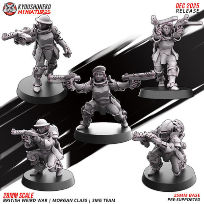 Weird War Commonwealth Morgan Class SMG Squad (10 models) Various Scales SF Wargaming (US tariffs are pre-paid by us)