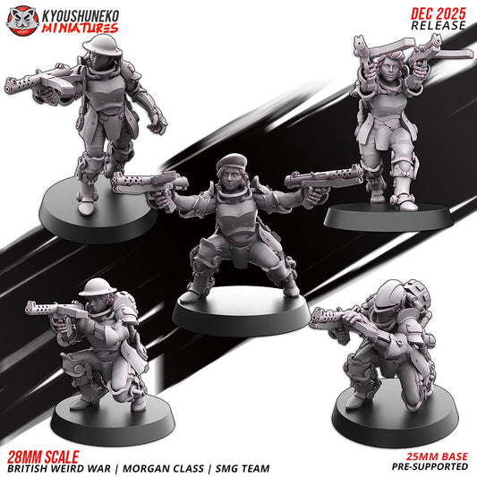 Weird War Commonwealth Morgan Class SMG Squad (10 models) Various Scales SF Wargaming (US tariffs are pre-paid by us)