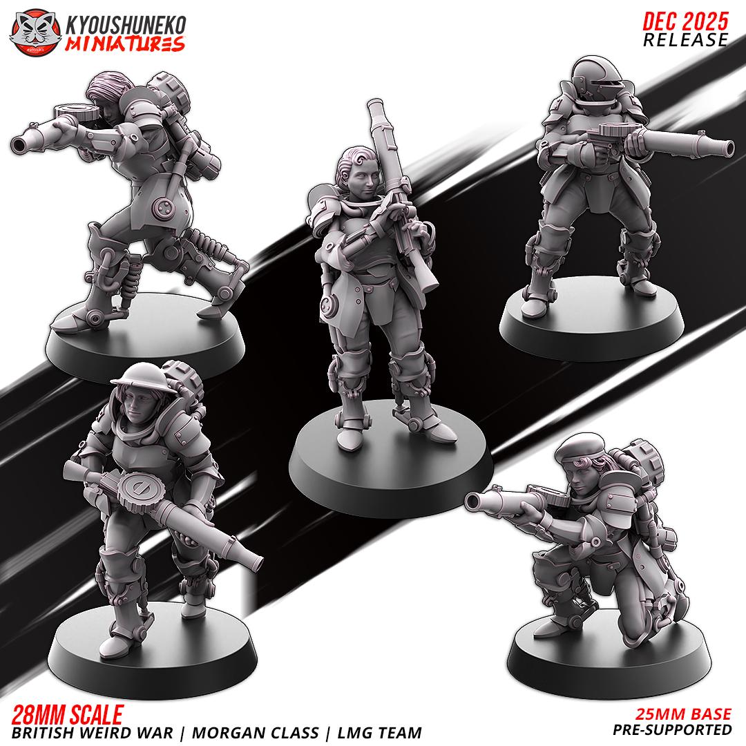 Weird War Commonwealth Morgan Class LMG Squad (10 models) Various Scales SF Wargaming (US tariffs are pre-paid by us)