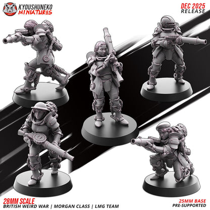 Weird War Commonwealth Morgan Class LMG Squad (10 models) Various Scales SF Wargaming (US tariffs are pre-paid by us)