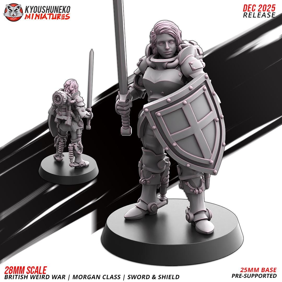 Weird War Commonwealth Morgan Class Sword and Shield Squad (10 models) Various Scales SF Wargaming (US tariffs are pre-paid by us)
