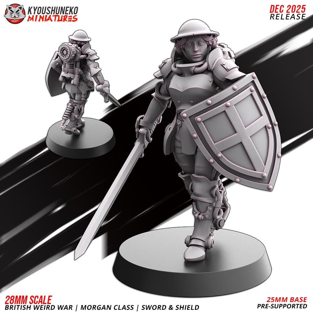 Weird War Commonwealth Morgan Class Sword and Shield Squad (10 models) Various Scales SF Wargaming (US tariffs are pre-paid by us)