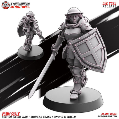 Weird War Commonwealth Morgan Class Sword and Shield Squad (10 models) Various Scales SF Wargaming (US tariffs are pre-paid by us)