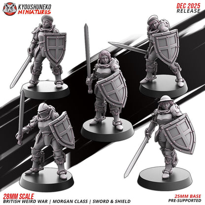 Weird War Commonwealth Morgan Class Sword and Shield Squad (10 models) Various Scales SF Wargaming (US tariffs are pre-paid by us)