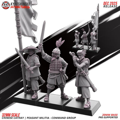 Ancient Chinese Cathay Peasant Militia with Swords Unit (10 models) Various Scales Historical Wargaming (US tariffs are pre-paid by us)