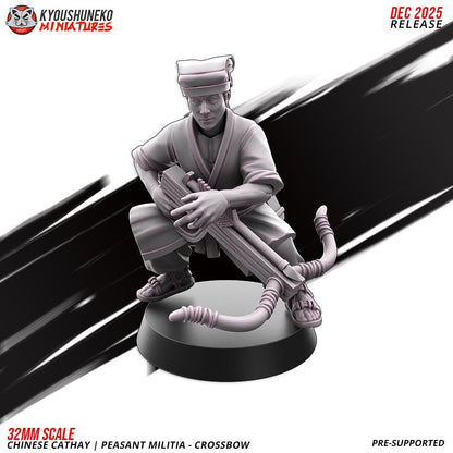 Ancient Chinese Cathay Peasant Militia with Crossbows Unit (10 models) Various Scales Historical Wargaming (US tariffs are pre-paid by us)