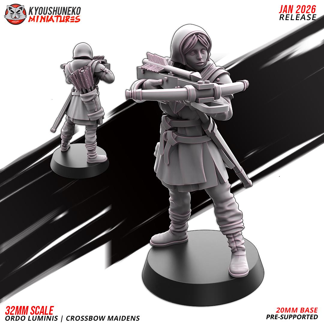 Ancient Chinese Cathay Ordo Luminis Maidens Crossbowmen Unit (10 models) Various Scales Historical Wargaming (US tariffs are pre-paid by us)