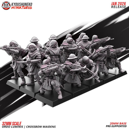 Ancient Chinese Cathay Ordo Luminis Maidens Crossbowmen Unit (10 models) Various Scales Historical Wargaming (US tariffs are pre-paid by us)