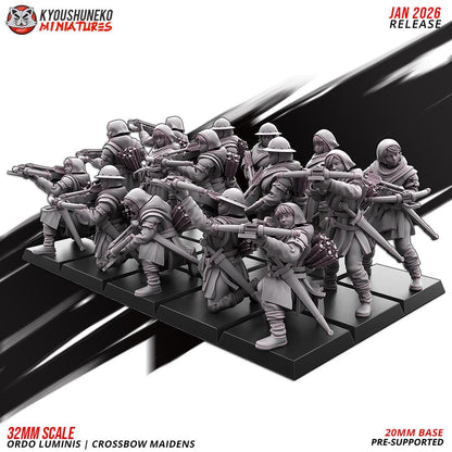 Ancient Chinese Cathay Ordo Luminis Maidens Crossbowmen Unit (10 models) Various Scales Historical Wargaming (US tariffs are pre-paid by us)