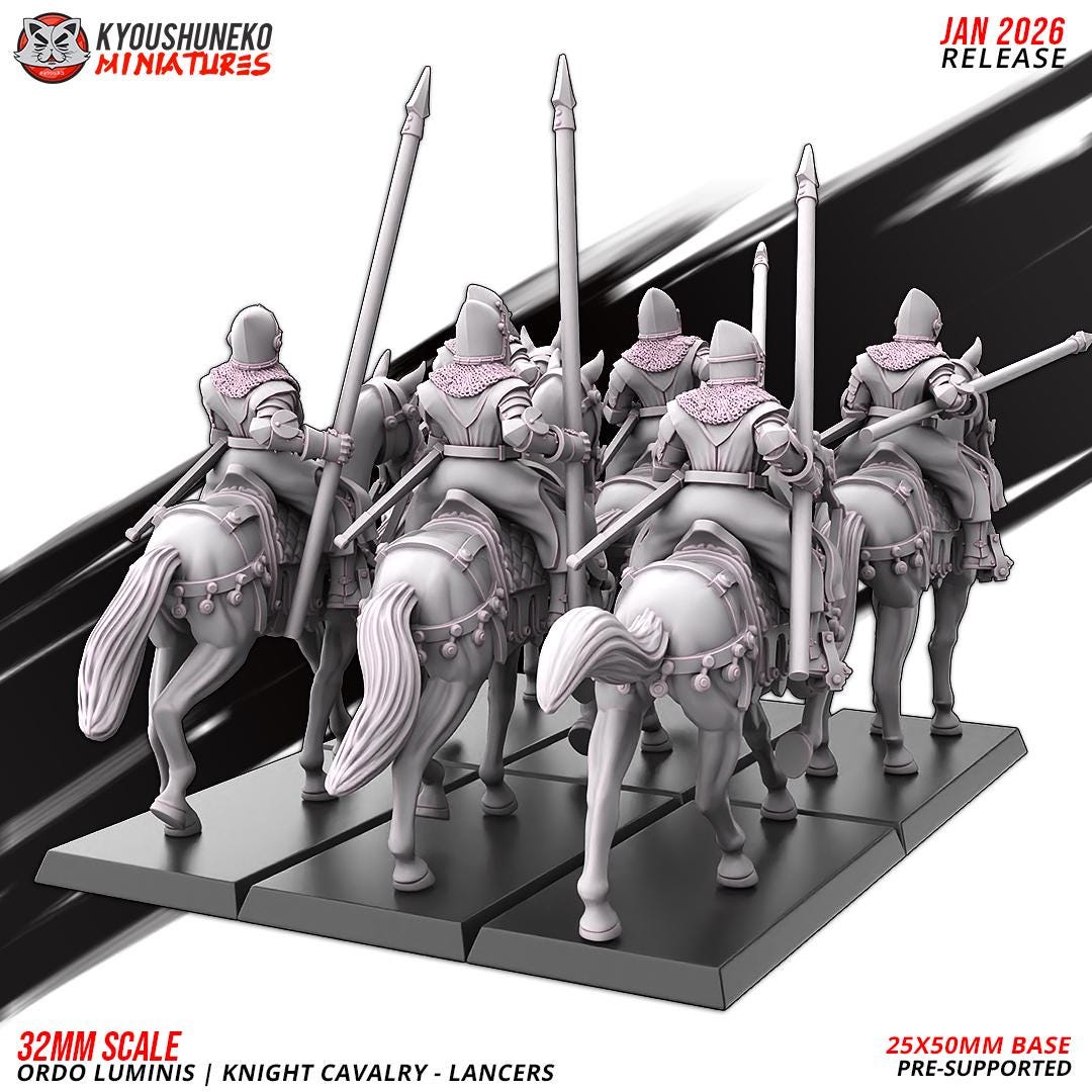 Ancient Chinese Cathay Ordo Luminis Knights Lancers (10 models) Crew Various Scales Historical Wargaming (US tariffs are pre-paid by us)