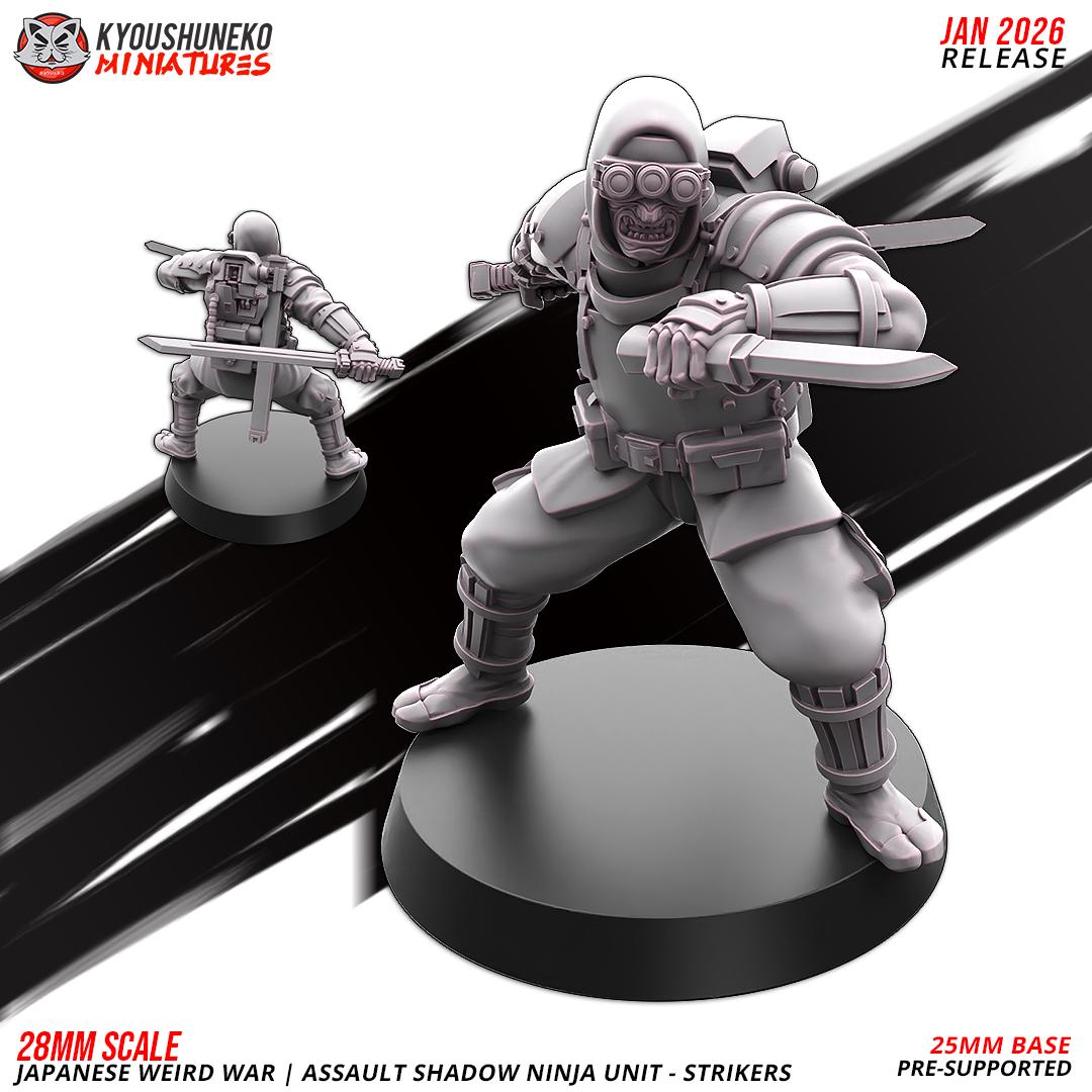 Weird War Japanese Assault Shadow Ninja Mele Unit (10 models) Various Scales SF Wargaming (US tariffs are pre-paid by us)