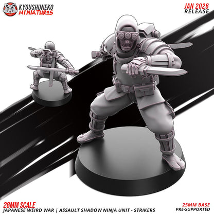 Weird War Japanese Assault Shadow Ninja Mele Unit (10 models) Various Scales SF Wargaming (US tariffs are pre-paid by us)