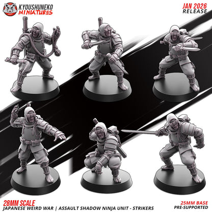 Weird War Japanese Assault Shadow Ninja Mele Unit (10 models) Various Scales SF Wargaming (US tariffs are pre-paid by us)