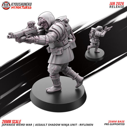 Weird War Japanese Assault Shadow Ninja Riflemen Unit (10 models) Various Scales SF Wargaming (US tariffs are pre-paid by us)