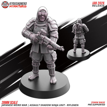 Weird War Japanese Assault Shadow Ninja Riflemen Unit (10 models) Various Scales SF Wargaming (US tariffs are pre-paid by us)