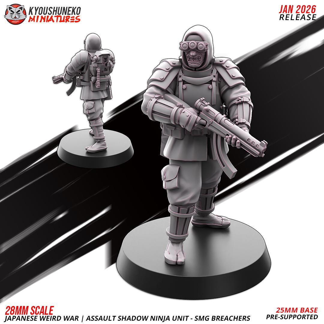 Weird War Japanese Assault Shadow Ninja SMG Unit (10 models) Various Scales SF Wargaming (US tariffs are pre-paid by us)
