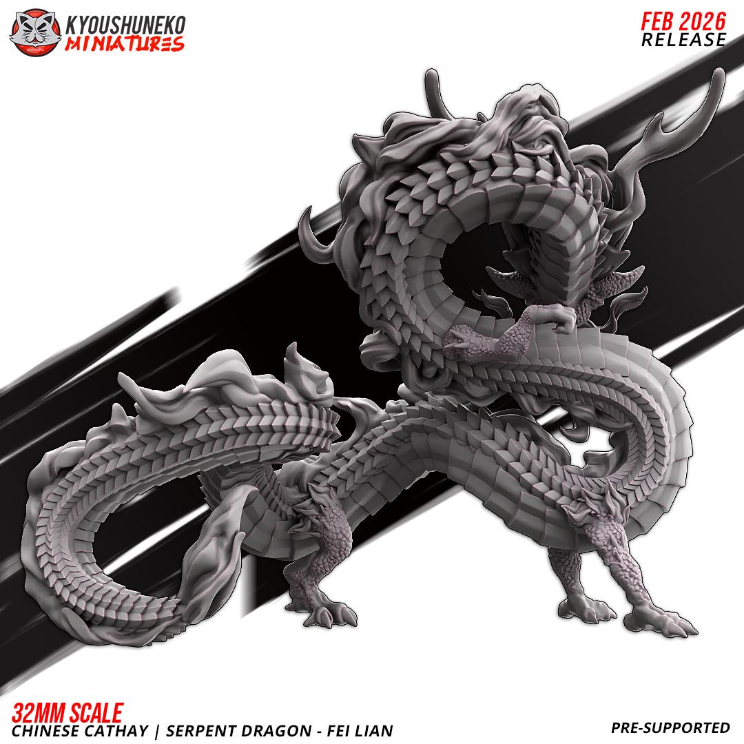 Ancient Chinese Cathay Serpent Dragon Fei Lian Various Scales Historical Wargaming (US tariffs are pre-paid by us)